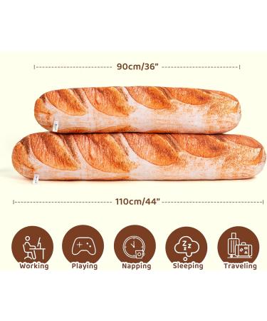 MEWAII 3D Simulation Long Plush Bread Pillow 90cm - Soft Cuddly Toast & Baguette Cushion for Kids - Perfect Gift for Girls & Boys - Buy Online on GoSupps.com