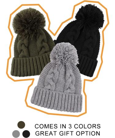 XIAOHAWANG Causal Winter Baby Boys Knit Hat 3PCS Set - Infant Toddler Hats with Pompom Cap for Kids Girls 0-3 Years | 6-12 Months - Buy Online on GoSupps.com