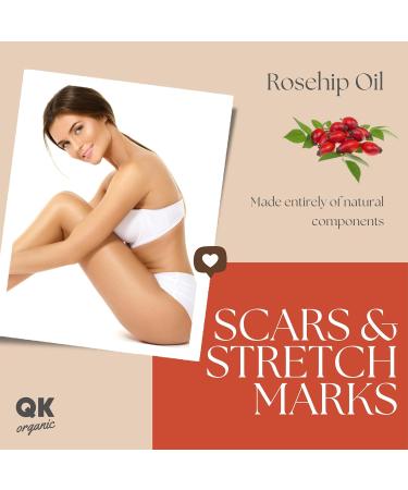 Rosehip Oil 100% Pure Organic Vegan - 250 ml - for Scars and Stretch Marks - Anti-Wrinkle Anti-Aging - BIO - Cold Pressed - Buy Online on GoSupps.com