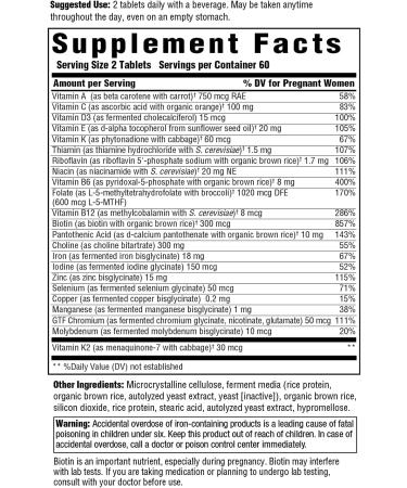 Buy MegaFood Baby & Me 2 - 120 Tablets for Optimal Prenatal & Postnatal Nutrition - Buy Online on GoSupps.com