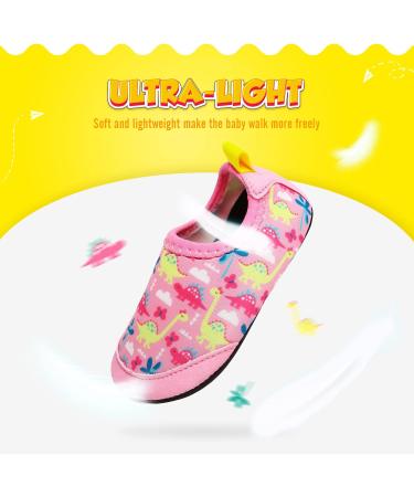Yorgou Baby Beach Shoes - Quick-Drying Dinosaur Pink Aqua Shoes for Kids | Slipproof Water Shoes for Beach & Pool - Buy Online on GoSupps.com