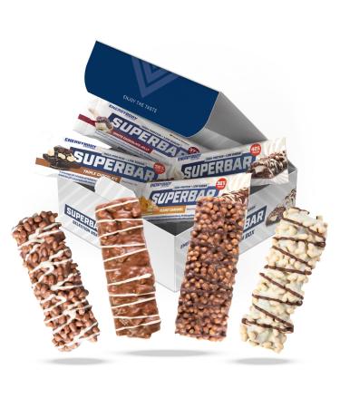 Energybody Superbar Mix Box 12x 50g / High Protein Bar/Low Sugar Protein Bar/Snack Only 2g Sugar Per Protein Bar/4 Varieties/