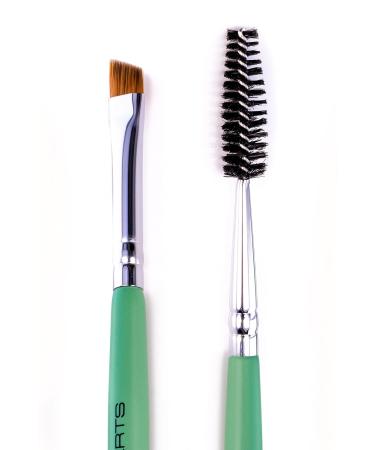 Two-in-One Damone Roberts Brow Shadow & Eyeliner Brush - Professional Quality Luxurious Pahmi Bristles Durable Design - Green Brow & Lash Tool for Perfect Definition - Buy Online on GoSupps.com