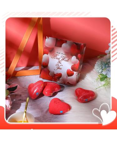 Hearts Shape Bath Bomb Gift Set - 4 x 4oz Colorful Bubble Bath Bombs with Essential Oils - Perfect Gift Idea for Women, Wife, Girlfriend - Valentine's Day & Mother's Day Gifts - Buy Online on GoSupps.com