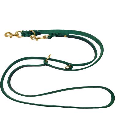 Premium Double Linen Dog Leash - Adjustable 3.50m x 15mm in Fir Green for Small & Large Dogs | Durable Brass Hardware - Buy Online on GoSupps.com