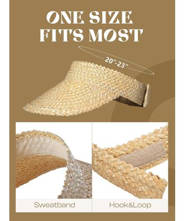 Women's Handmade Ivory Straw Sun Hat, Beach Hat, and Visor Collection - Buy Online on GoSupps.com