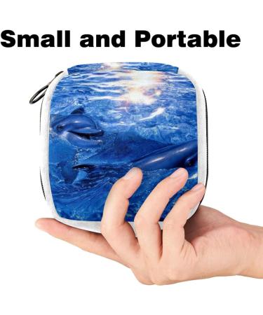 GIAPB Sanitary Napkin Storage Bag - Blue Dolphin Color | Period Tampon Makeup Pad Pouch 1897 - Buy Online on GoSupps.com