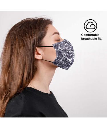 NU R Disposable Face Mask 3Ply Mask with Filter Layer and Elastic Earloop Retail 50pcs/box PAISLEY 50PCS - Buy Online on GoSupps.com