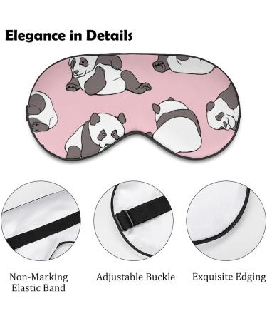 Panda Pink Pattern Sleep Mask - Adjustable Strap, Light Blocking Blindfold for Men and Women | Ideal for Night, Travel, and Naps - Buy Online on GoSupps.com