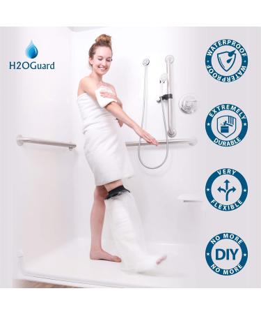 Waterproof Leg Protector for Cast and Bandage | Adult Half-Leg Design with Hygiene Mitt by H2OGuard - Buy Online on GoSupps.com