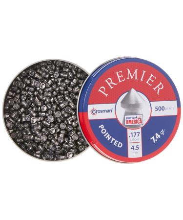 Crosman 7-P577 .177-Caliber Pointed Pellets (500-Count), lead, 1.00 x 1.00 x 1.00"