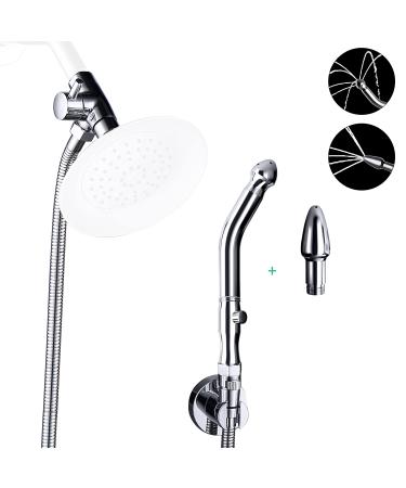 Shower Enema System with 100 Inches Hose Water Control Valve and Diverter Douche Colonic Cleanse Kit for Most Shower Systems (1004C1)