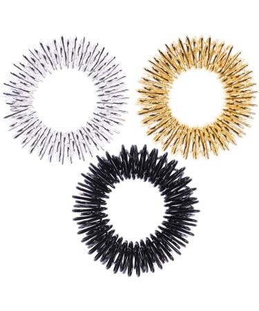 Buy SUPVOX 3PCS Chinese Medicine Massage Rings - Acupressure Finger Therapy (Gold Silver Black) for Pain Relief & Relaxation - Buy Online on GoSupps.com
