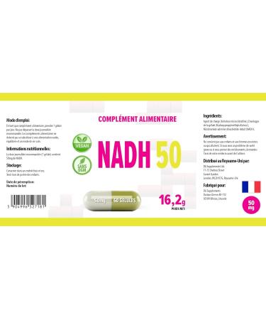 Hepatica NADH 50mg 60 Vegetable Capsules Tested by a Third Party Laboratory Gluten Free and GMO Free - Buy Online on GoSupps.com
