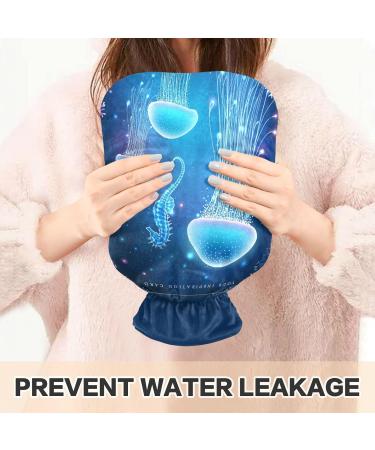 NAANLE Glowing Seepferdchen Hot Water Bottle - 2L Transparent Heat Bag for Pain Relief & Cold Therapy | Ideal for Hands & Feet - Buy Online on GoSupps.com