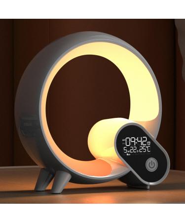 Light alarm clock with app control sunrise simulation 10 alarms & slumber mode with 16 million.Adjustable LED colors 15 natural noises and Bluetooth speakers white V1.2