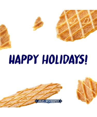  Vandeca Jules Destrooper Natural Butter Waffles in a gift box with the inscription "Happy Holidays!" - Belgian butter biscuits - 100g - Buy Online on GoSupps.com