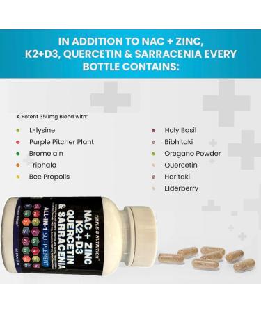 Premium NAC Supplement 1000mg with Vitamin D3 K2 Zinc Quercetin & More - 60 Count for Immune Support | Shop Internationally - Buy Online on GoSupps.com