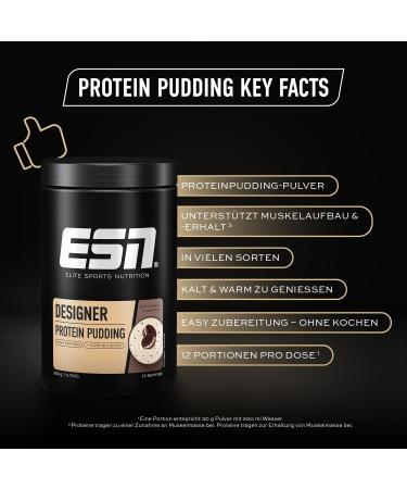 Buy ESN Designer Protein Pudding - Dark Cookies & Cream 23g Protein 360g Powder Made in Germany - International Shipping Available - Buy Online on GoSupps.com