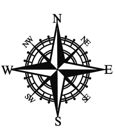 Luccyle 43cm Large Decorative Nautical Compass Black Metal Compass Decoration for Home Outdoor Living Room
