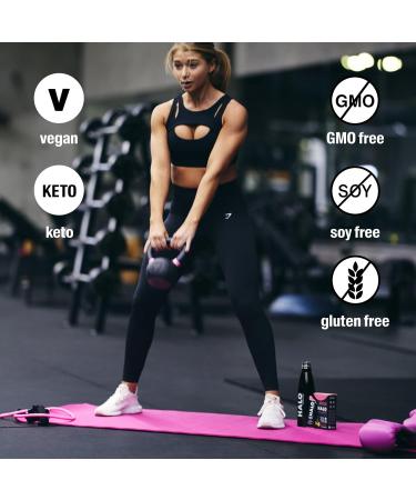 Halo Hydration Pink Lemonade Electrolyte Powder Sachets - Vitamin C & Zinc Rich Dietary Supplement - Keto Vegan Low Calorie - 12 Sachets - Buy Online on GoSupps.com