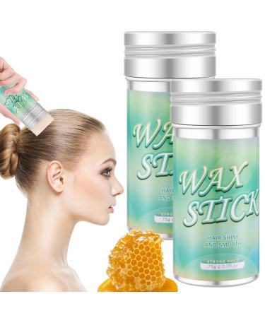 2Pcs Hair Wax Stick Wax Stick for Hair Wigs Edge Control Slick Stick Long Lasting Non-Greasy Hair Finishing Wax Stick Portable Broken Hair Styling Wax Stick for Women Girls Travel