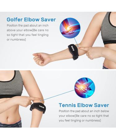 Rakiie Ellenbogen-Bandage for Tendonitis | Adjustable Tennis & Golfer's Elbow Support for Men & Women - Blue - Buy Online on GoSupps.com