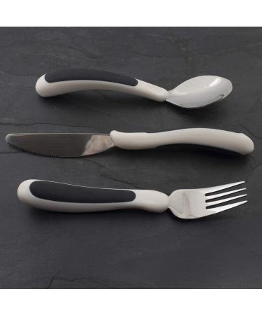 NRS Healthcare Kura Care Adult Cutlery Set - Easy Grip, Black & White - Single - Buy Online on GoSupps.com