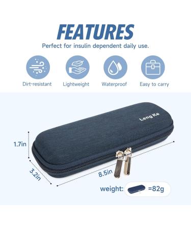 Youshares Insulin Cooling Bag - Travel Eva Insulin Pen Case & Diabetic Accessories Bag (Navy Blue) - Ideal for Diabetics - Buy Online on GoSupps.com