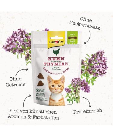 Gimcat Soft Snacks Chicken & Thyme | Protein-Rich Cat Lick Treats - Sugar-Free | 60g Bag - Buy Online on GoSupps.com