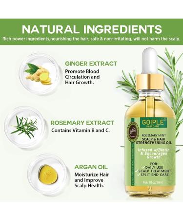 Traitement Gommage Cuir Chevelu au Romarin et Menthe Rafra chissante & Huile de Romarin pour Cheveux & Brosse Massante - Cuir Chevelu Gras et Pelliculaire Soin Capillaire Doux pour des Cheveux Forts - Buy Online on GoSupps.com