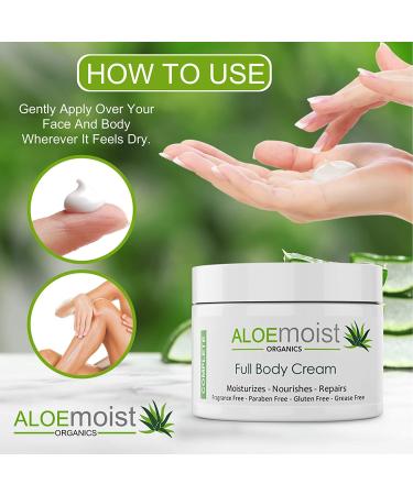 Organic Aloe Vera Body Lotion with Vitamin E, C, Retinol & Shea Butter - Anti Aging Moisturizer for Face & Body - 8 oz - Buy Online on GoSupps.com