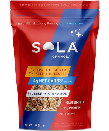 Buy Sola Low Carb Blueberry Cinnamon Granola - Keto Friendly, Low Sugar, Gluten Free, 11 oz - Buy Online on GoSupps.com