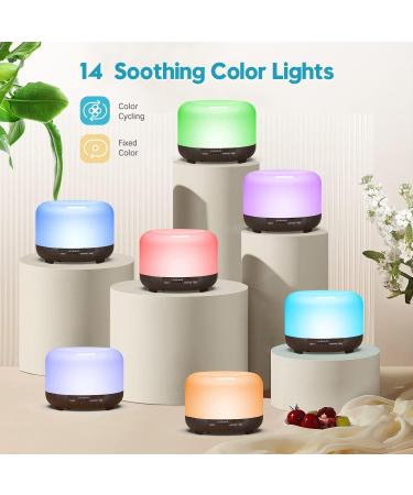 LONID 500ml Wood Grain Essential Oil Diffuser for Large Room Home Aromatherapy - Cool Mist, Black Wood Grain with Oil - Buy Online on GoSupps.com