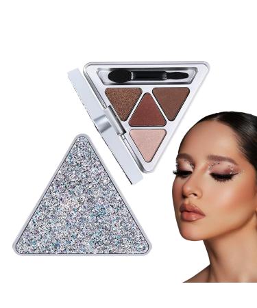 Natural Eyeshadow Palettes - 4 Colors Glitter Eye Makeup Palette | Professional Eye Shades Cosmetics - Waterproof Pigment Eye Shadow Pallete Glitter Makeup Palette Colorful Eyeshadow Palette Hersil F401#brown Kiss Secret Language