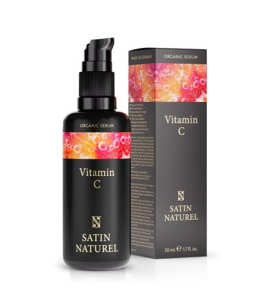 Vitamin C serum face 50ml - with Hyaluron + Bio aloe vera - Facial care women - Remove dark circles remove pigment spots - 100% vegan - Skincare satin nature