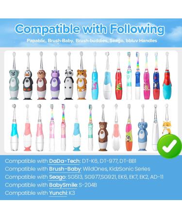 Baby Toothbrush Replacement Heads for Dada Tech Seago Brush-Baby & BabySmile | Compatible for 18-36 Months - Buy Online on GoSupps.com