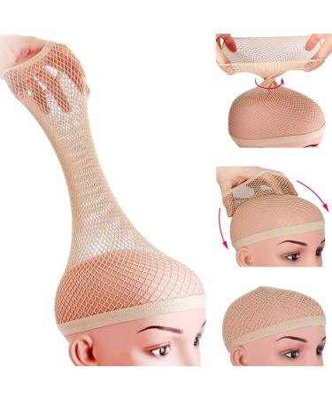 Dreamlover Wig Cap for Long Hair  Hair Net for Wig  Fishnet Wig Cap for Women  Natural Nude  3 Pieces