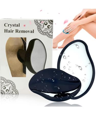 2 Pcs Crystal Hair Eraser Set | Reusable Painless Hair Remover for Men and Women | Portable Exfoliation Tool for Back, Arms, Legs | Washable | Blue & Black - Buy Online on GoSupps.com