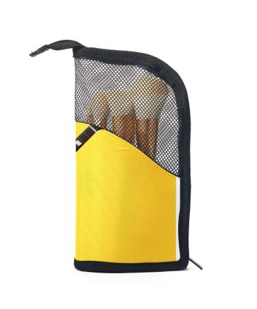 Guitar Background Travel Makeup Brush Holder Stand-Up Makeup Brush Organzier Bag Makeup Brush Case Makeup Cup for Women Included 12PCS Brushes