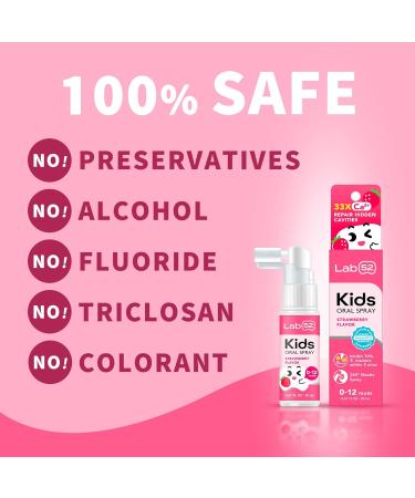 LAB52 Kids Oral Spray - Fluoride-Free Toddler Toothpaste Helper for Cavity Repair & Fresh Breath | Xylitol Watermelon Flavor for Newborns to Preschoolers - Buy Online on GoSupps.com
