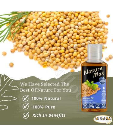Nature Max Mustard Oil Essential Oils Pure Natural Undiluted Pure for Hair Skin Food & Kitchen Care Cold Pressed Premium (1Pack 2.70 oz / 80 ml)  - Buy Online on GoSupps.com