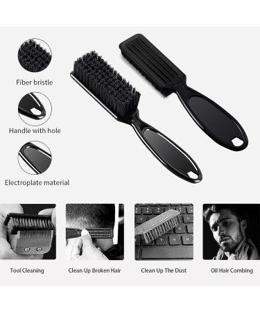 Barber Brush Set: 2 Pieces with Blade Cleaning, Neck Duster & Clipper Styling Tool - Black - Buy Online on GoSupps.com