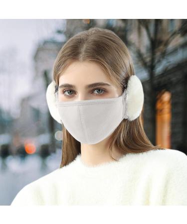 Maidong Cloud-Shaped Cotton Face Cover with Rabbit Fur Ear Warmer - Breathable Plush Winter Facial Cover for Kids & Adults | International Shipping - Buy Online on GoSupps.com