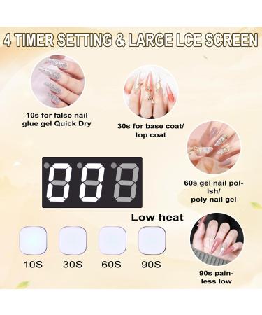 96W Rechargeable UV LED Nail Lamp Portable Cordless UV Light for Nails with LCD Display Auto Sensor (White) - Buy Online on GoSupps.com