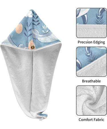 Super Absorbent Dolphins Hair Towel 2 Pack - Quick Dry Hair Turbans for Women & Girls - Buy Online on GoSupps.com