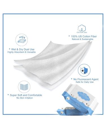 Charmyth Extra Thick Disposable Face Towel | Makeup Removing Wipes | 100% USA Cotton, Organic & Cruelty-Free | Lint-Free Tissues for Sensitive Skin (80 Count) - Pack of 1 - Buy Online on GoSupps.com