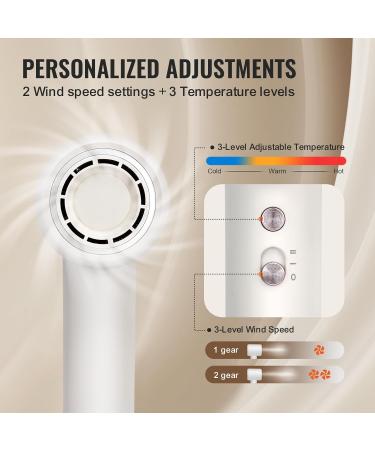 VEVOR High-Speed Hair Dryer - 102 000RPM Brushless Motor 200M Negative Ions LED Temp Lights Diffuser & Nozzle - Ideal for Home & Travel | International Shipping - Buy Online on GoSupps.com