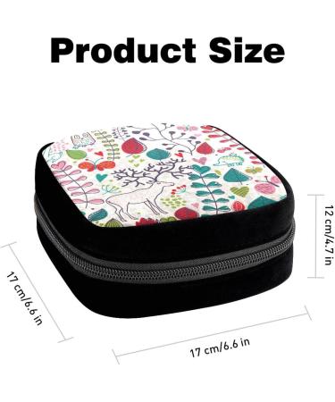 GIAPB Period Bag Sanitary Napkin Holder & Makeup Pouch - Vintage Flowers Deer Color - Buy Online on GoSupps.com