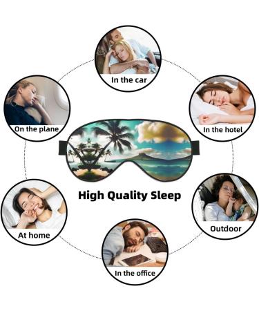 Tropical Beach Palms Print Sleep Eye Mask | Soft Eyeshade for Travel & Naps | Ideal for Men & Women - Buy Online on GoSupps.com